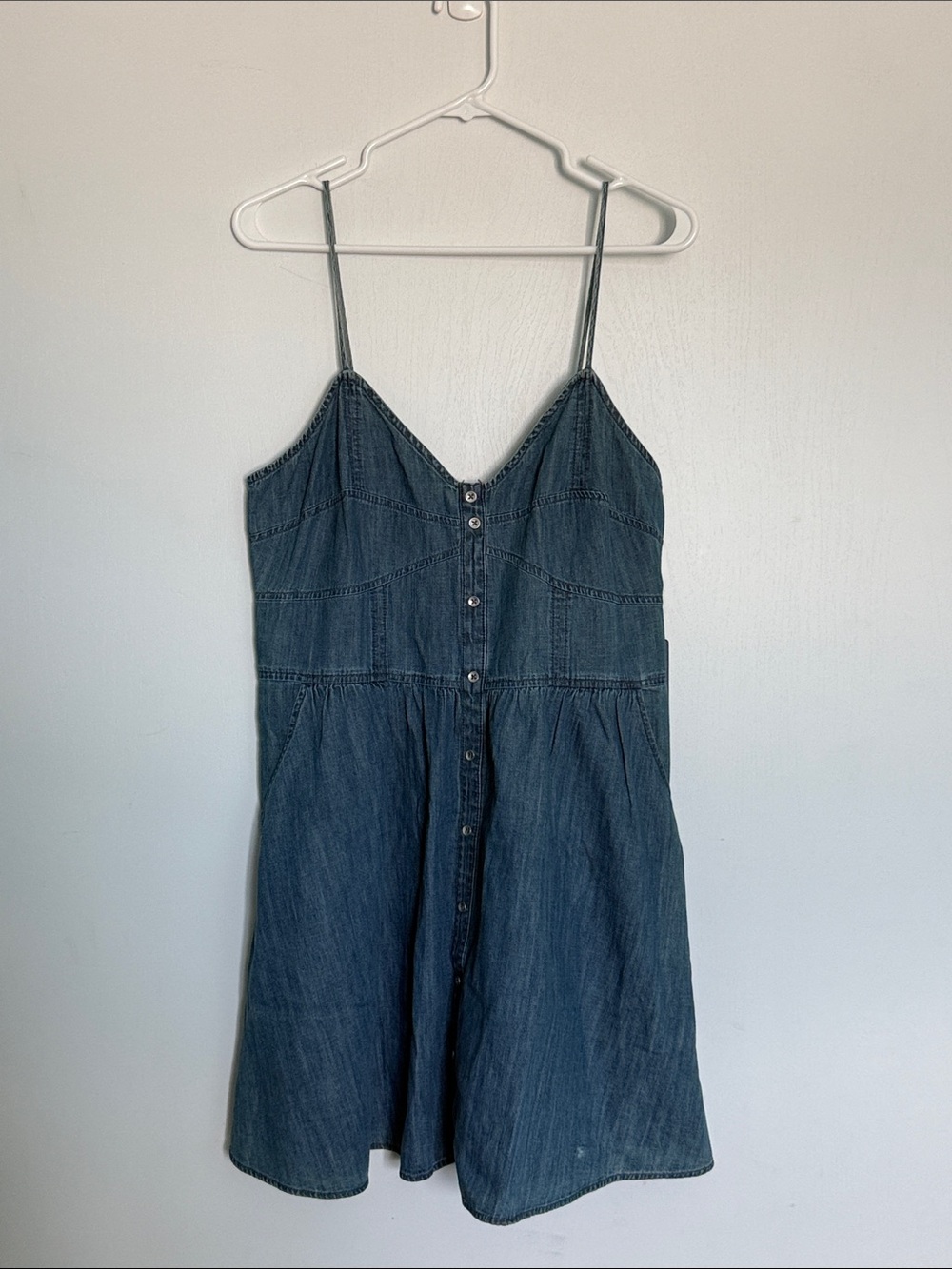 Express Denim Button-Front Mini Dress - Blue | Sz XL